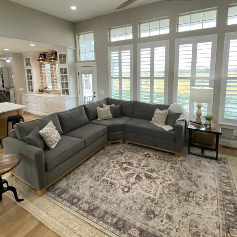 Gray and White Contemporary Living Room
