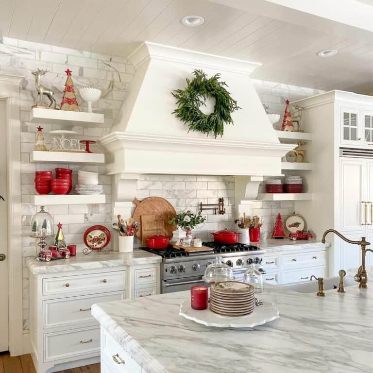 Gray and White Marbled Kitchen Design