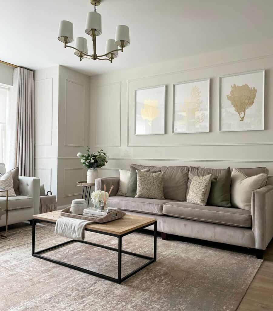 Gray and White Neutral Living Room
