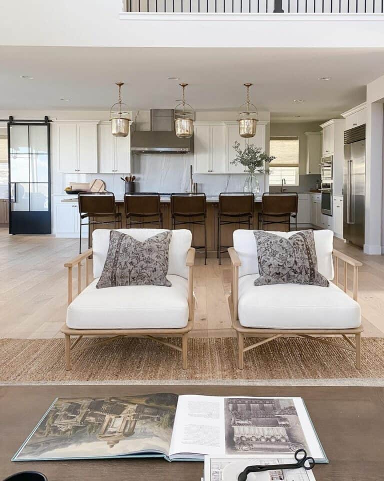 Grey Farmhouse for Open-concept Living Room