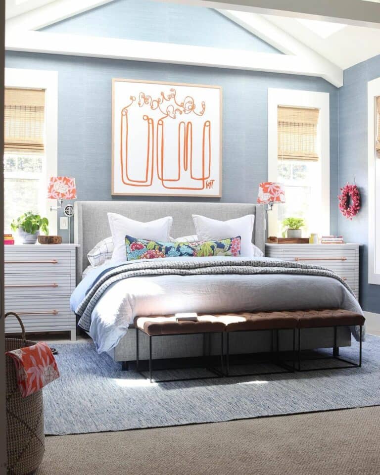 Grey and Orange Bedroom Ideas