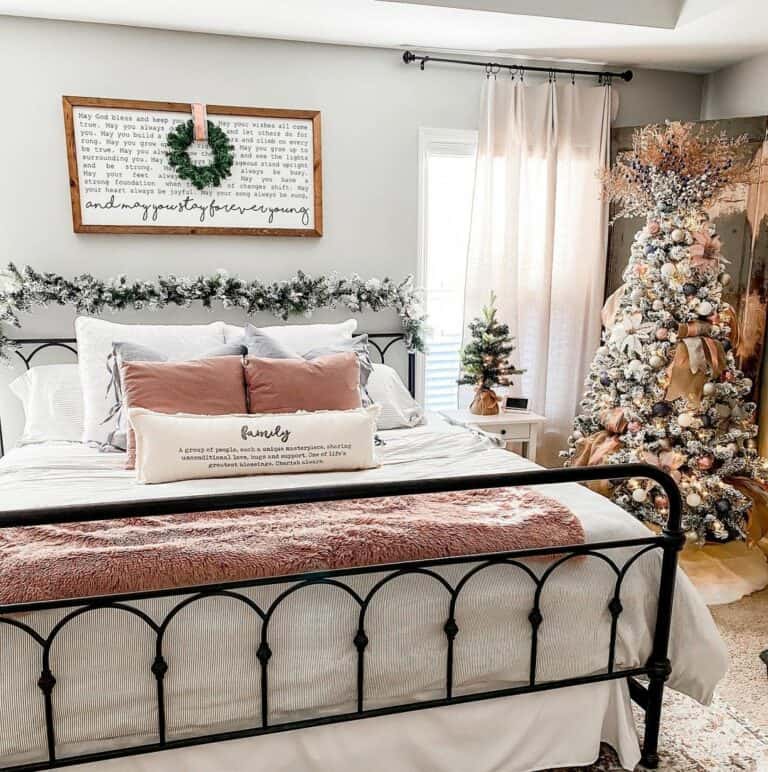 Grown Up Pink Bedroom Décor With Festive Accents