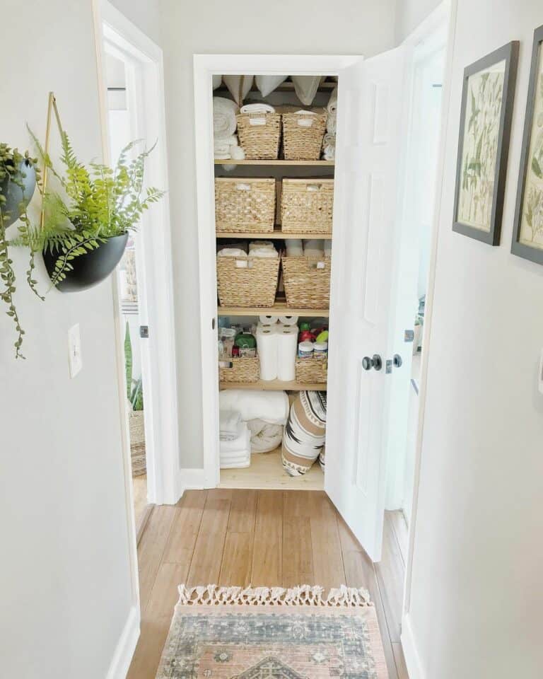 Hallway With Concealed Wooden Storage Area