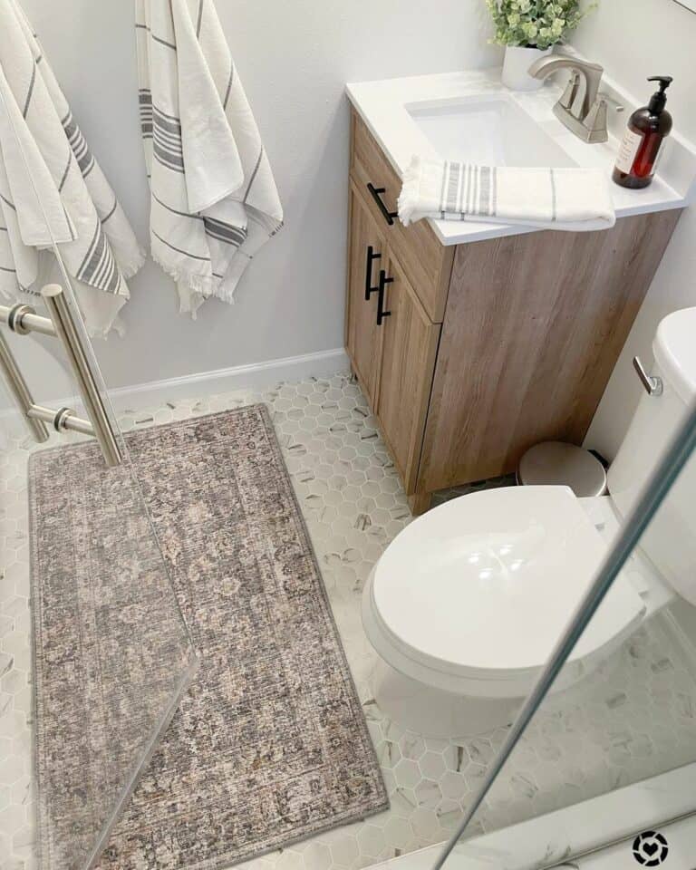 Hexagonal Tile Floor Inspiration for Bathroom