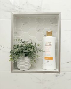 Hexagonal Tile Shower Niche Ideas