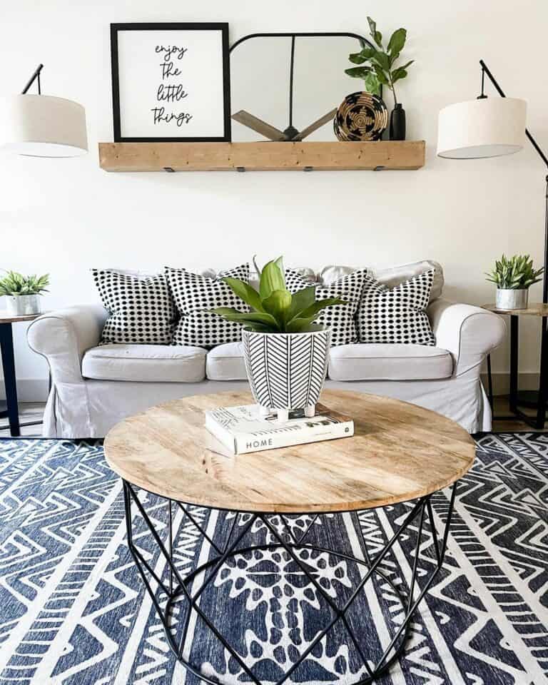 Hints of Greenery in Modern Farmhouse Lounge