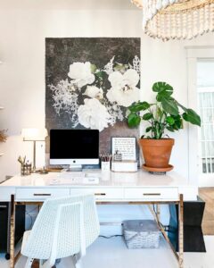 Home Office Ideas for Her With Botanical Accents