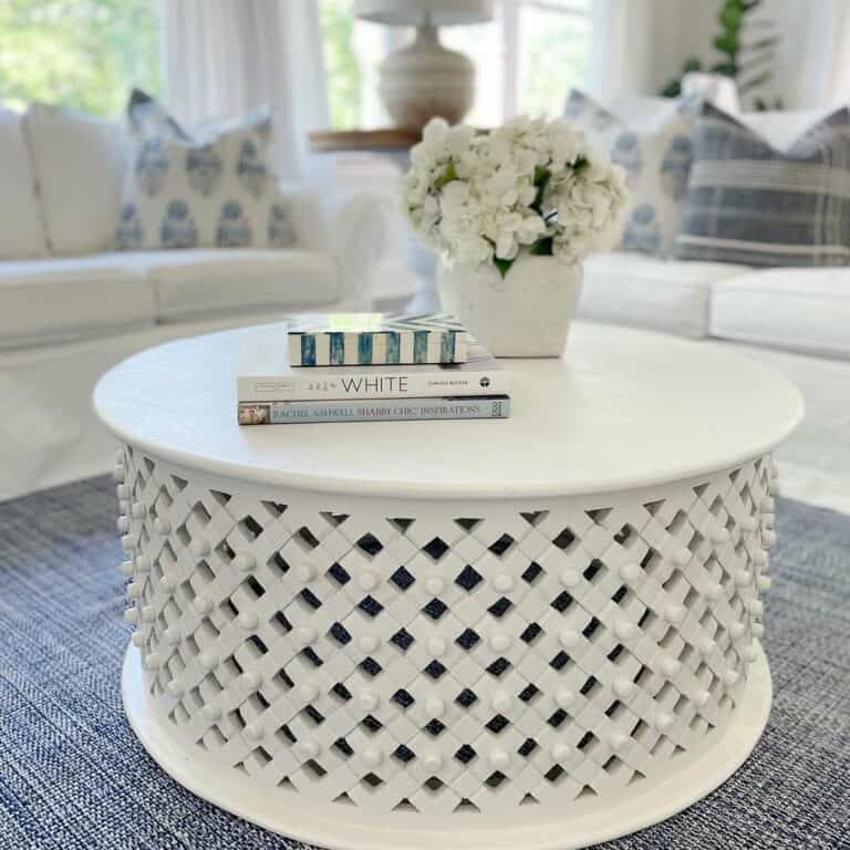 Intricate White Coffee Table