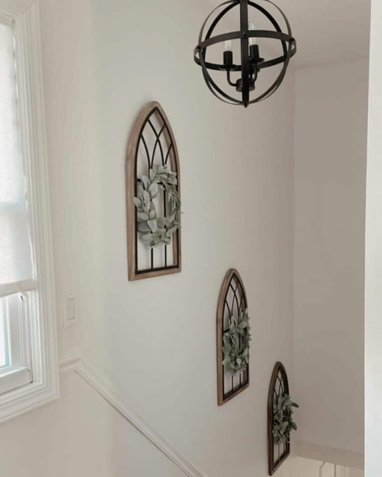 Iron Accented Frames in Stairwell