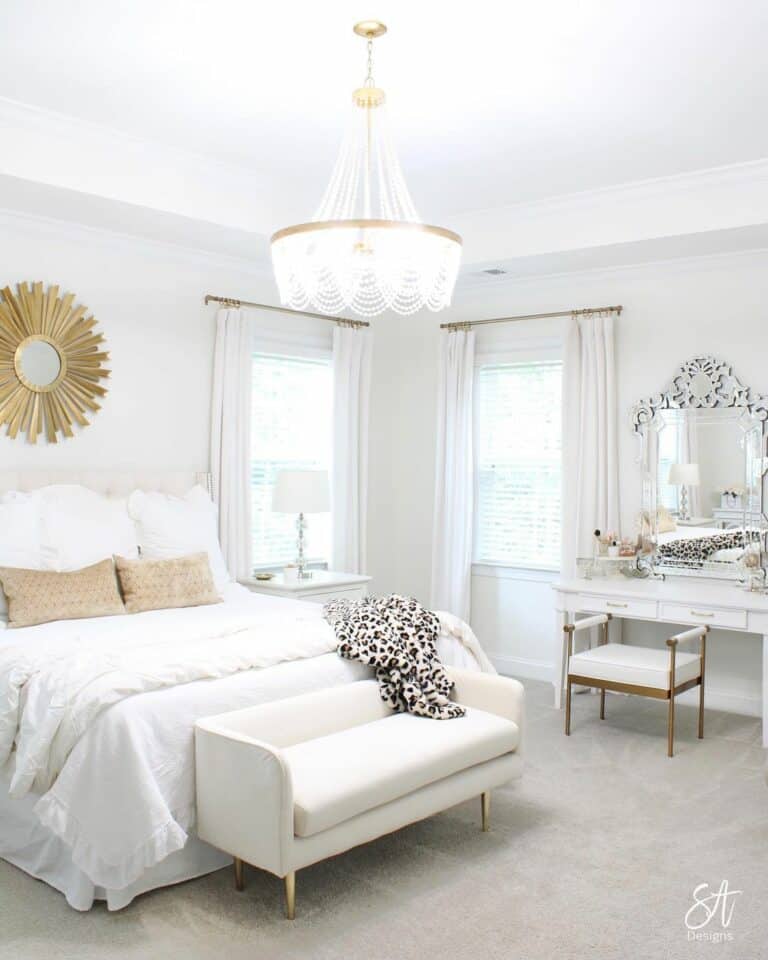 Ivory Bedroom Bench Seating Area