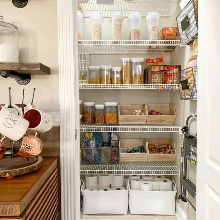 Kitchen Pantry Closet With Shelves