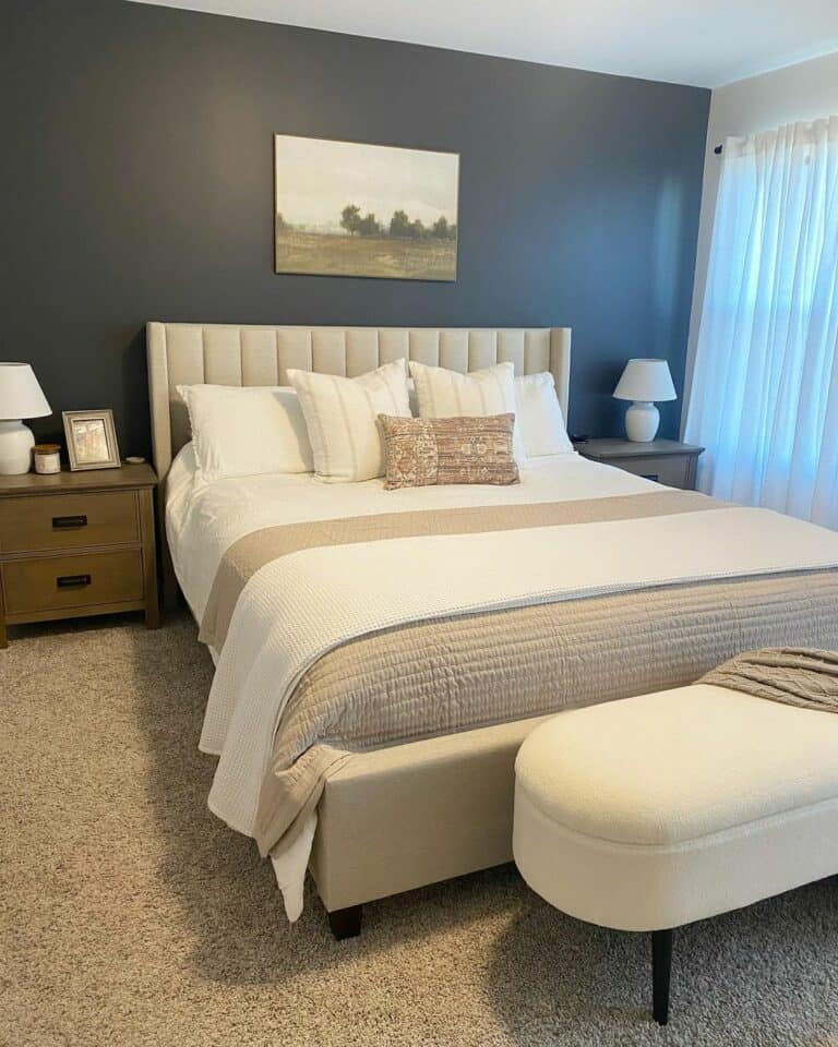 Landscape Artwork Above Bed Ideas for Modern Farmhouse