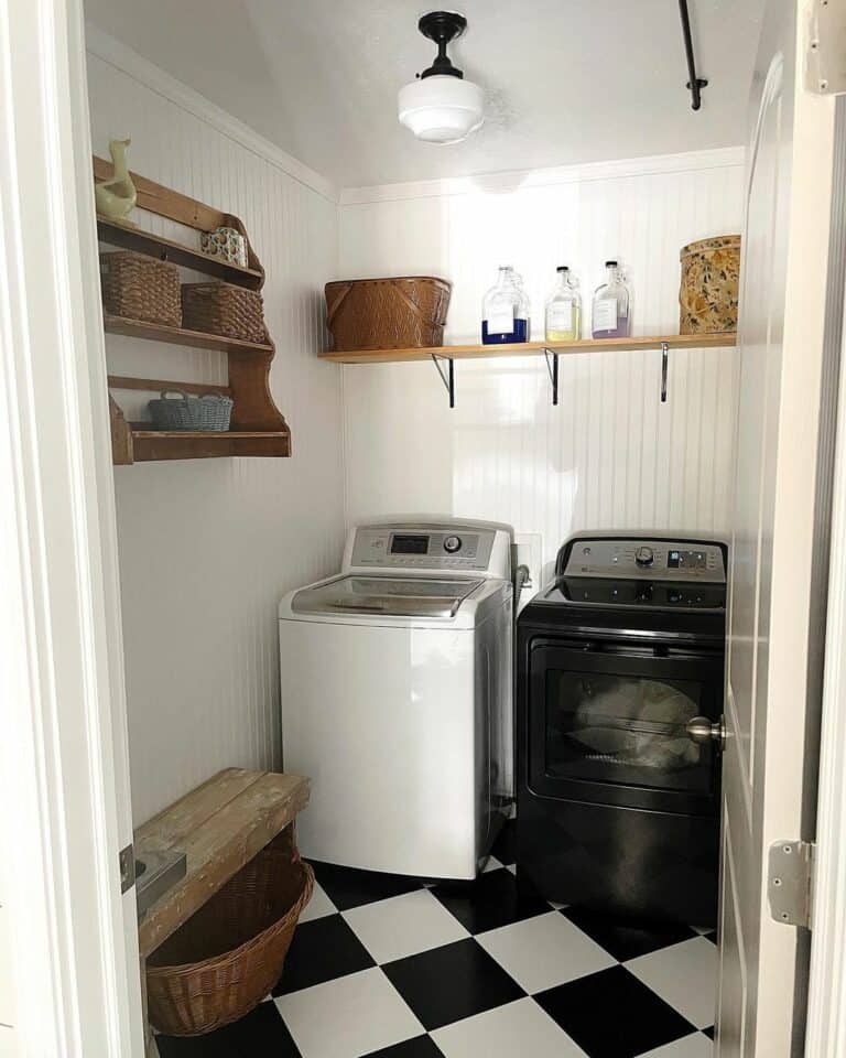 Laundry Room With Checkered Floor
