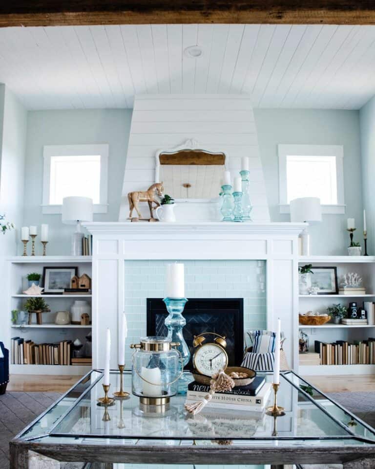 Light Blue and White Living Room Inspiration