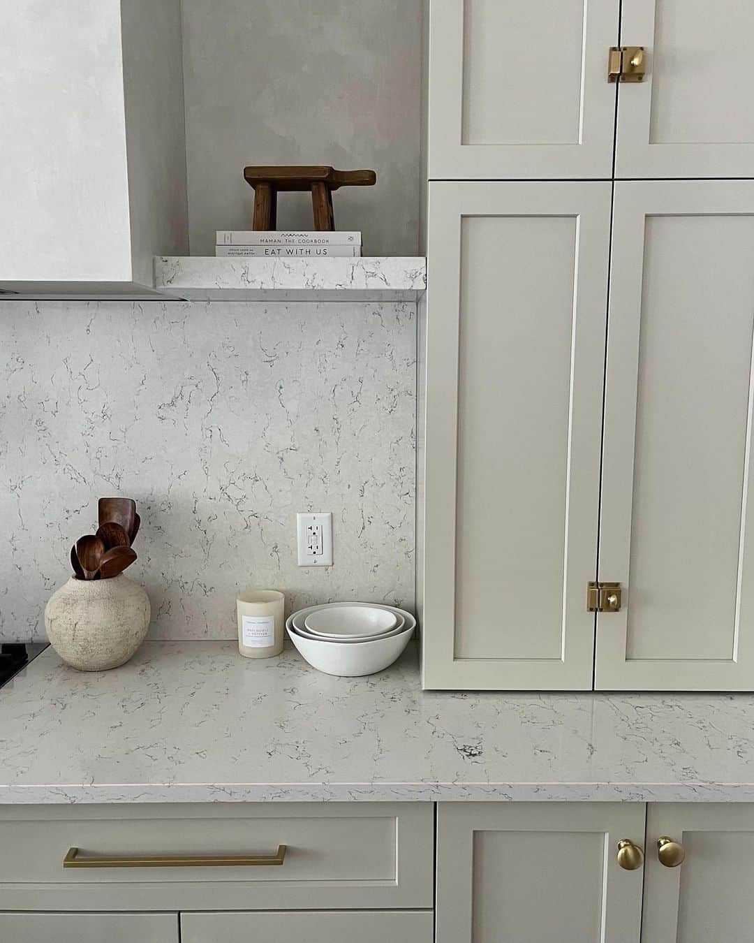 Light Gray and Plaster Backsplash Soul & Lane