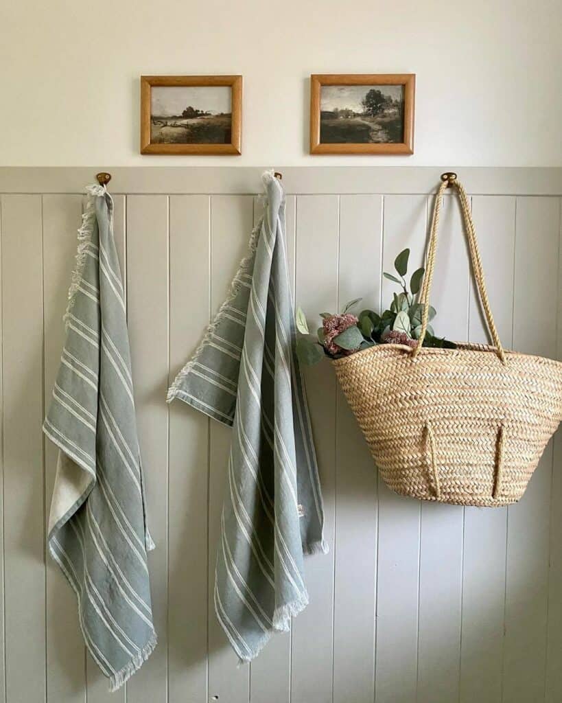 Light Gray Wainscoting With Farmhouse Accents