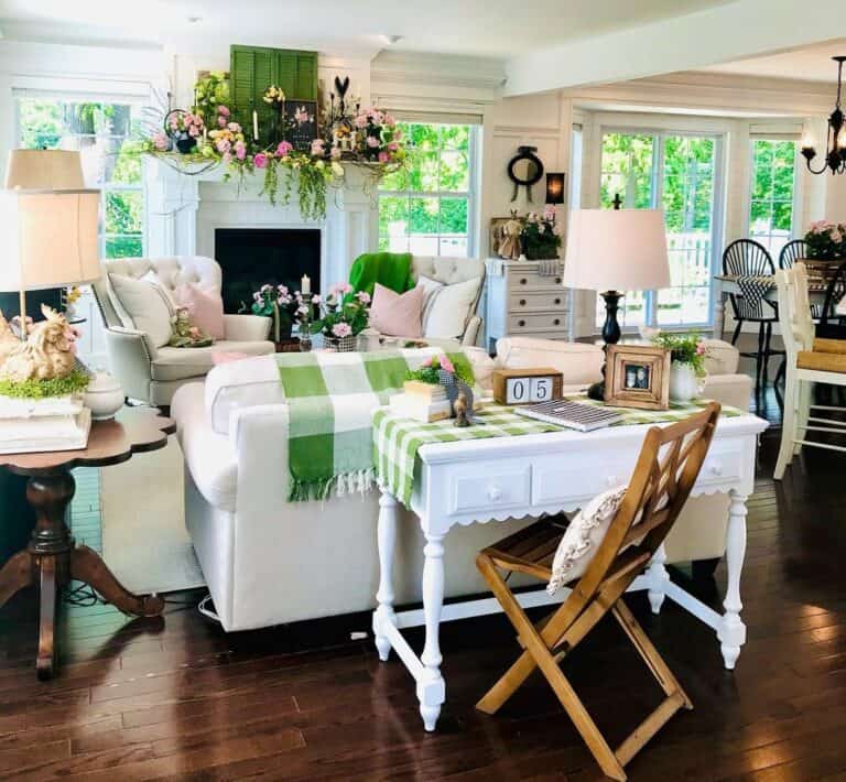 Light Green Gingham Decorated Room