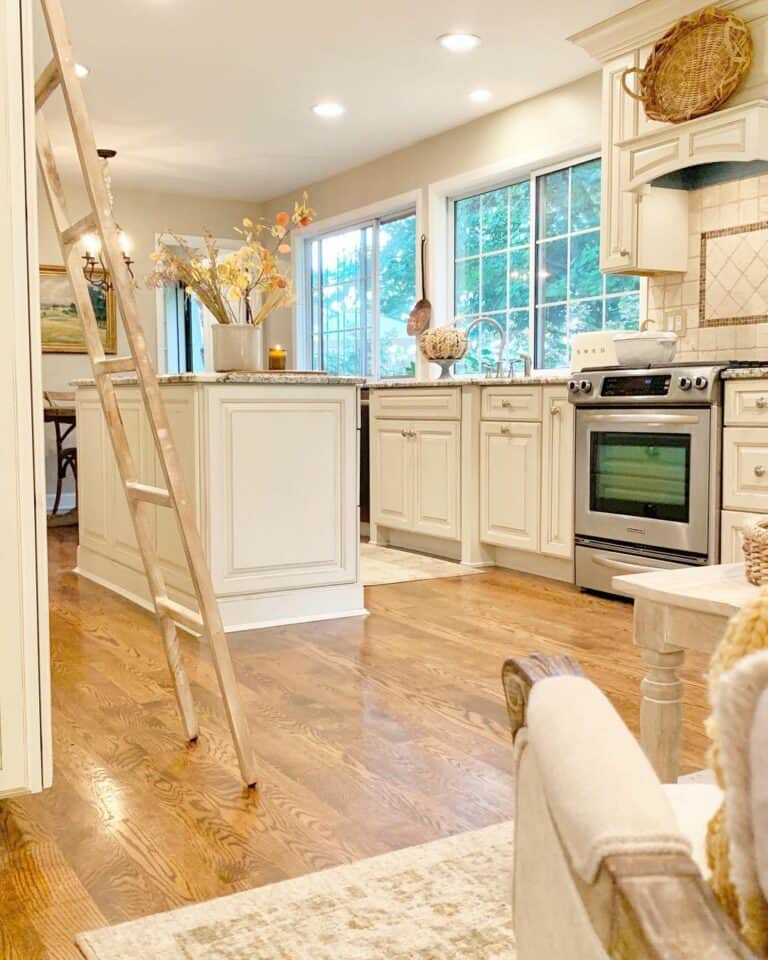 Light and Bright Kitchen With Exposed Double Windows