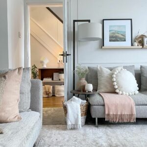 Living Room Carpet Ideas With Pink and White Accents