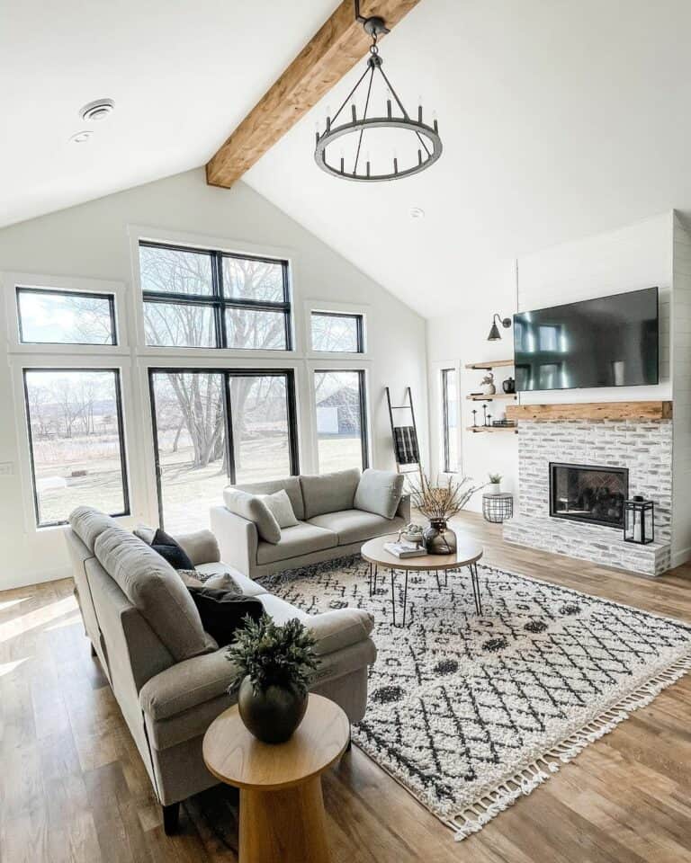 Living Room Slider Windows With Adjoining Casement Windows
