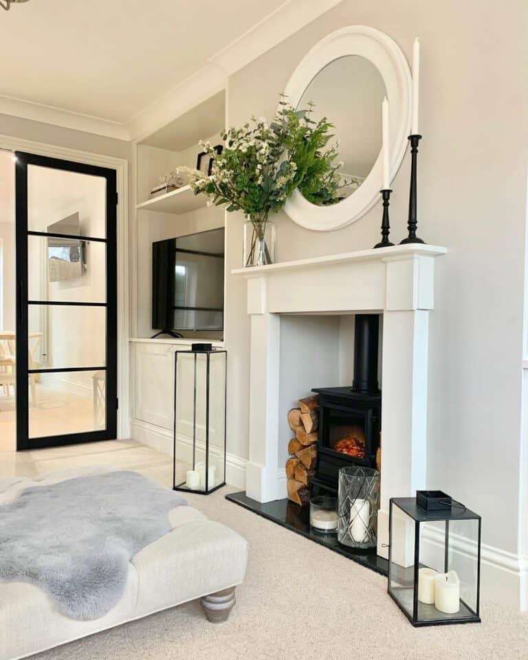 Living Room With Black and White Accents