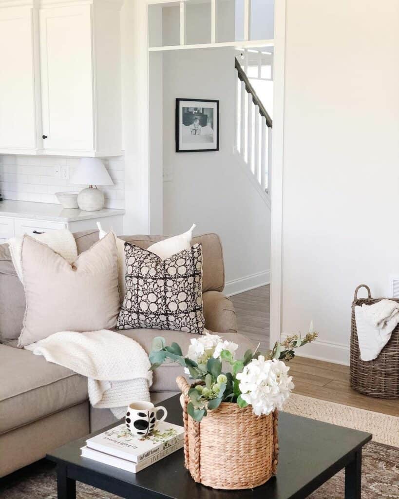 Living Room With Cute Farmhouse Accents