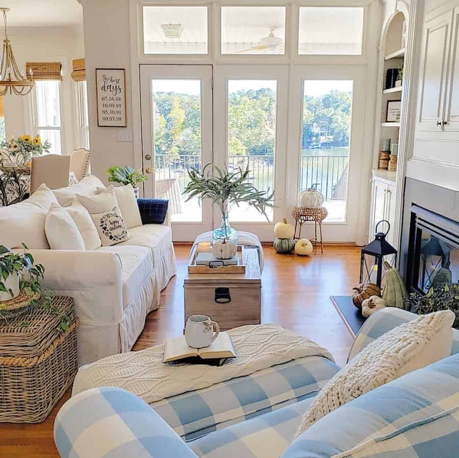 Living Room With Slipcovered Sofas