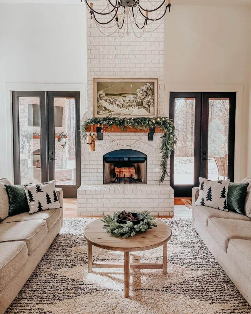 Living Room With Twin French Doors