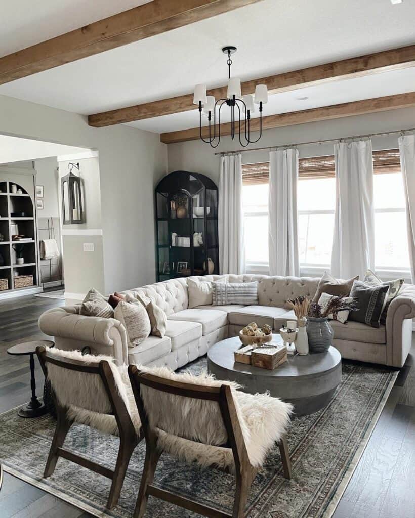 Luxurious Seating for a Farmhouse Living Room