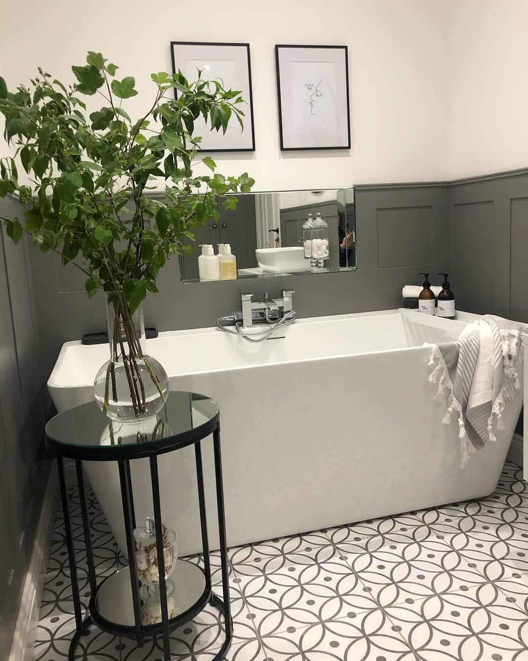 Luxury Master Bathroom With Gray Board and Batten - Soul & Lane