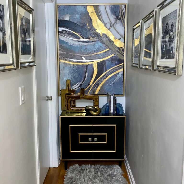 Majestic Hallway With Golden Accents