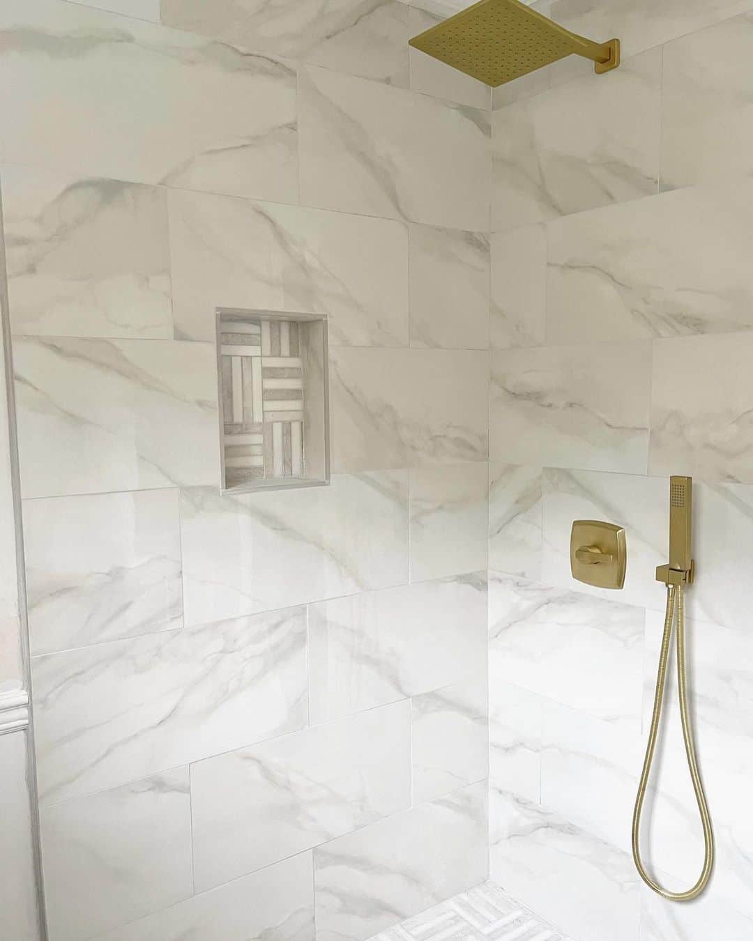 Marble Shower With Gold Fixtures Soul & Lane