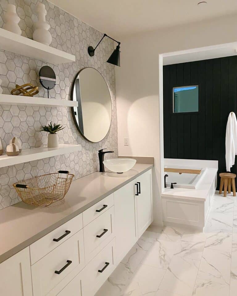 Master Bathroom With Sunken Soaking Tub