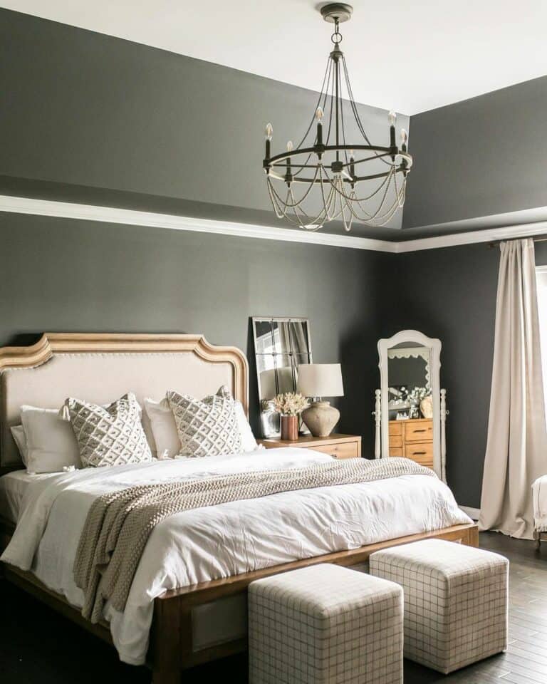 Master Bedroom With Elegant Green Walls