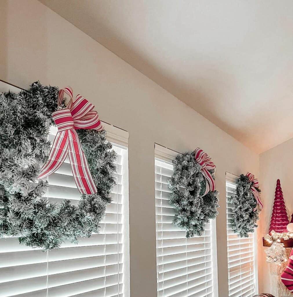 Matching Christmas Window Wreaths