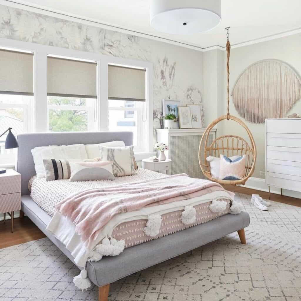Mature Gray Flower Wallpaper Designs for a Girl's Bedroom - Soul & Lane