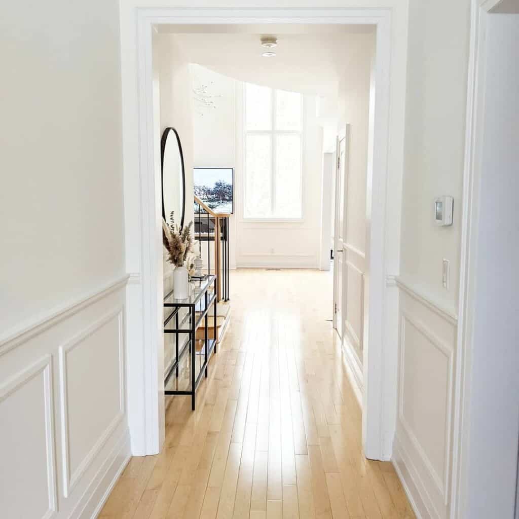 Millwork Wainscoting on Pristine White Walls