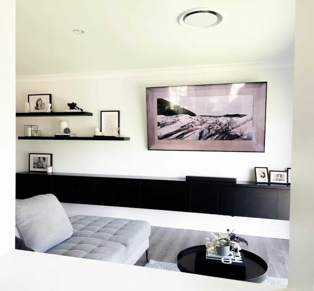 Minimalist Living Room With Floor Cabinets