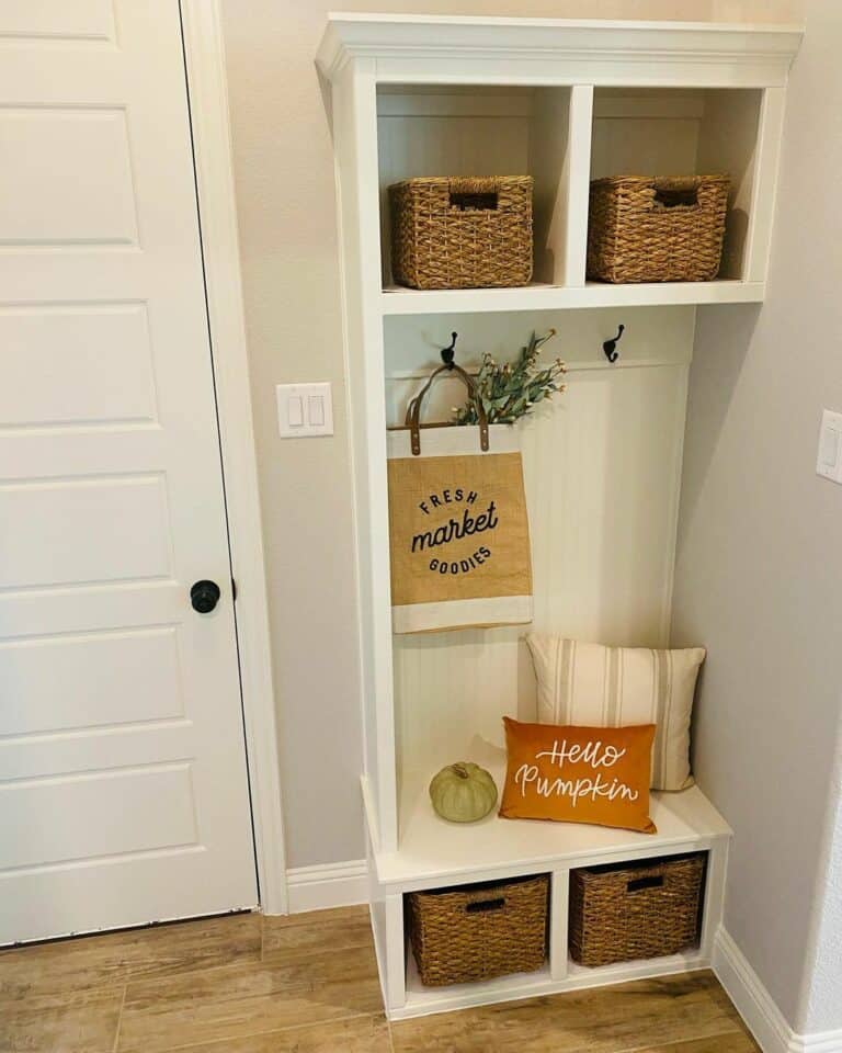 Minimalist Zen Farmhouse Mudroom