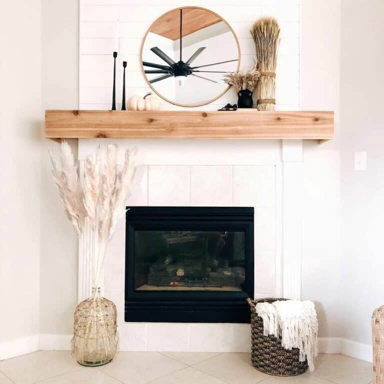 Minimalistic Boho-inspired Fireplace Design