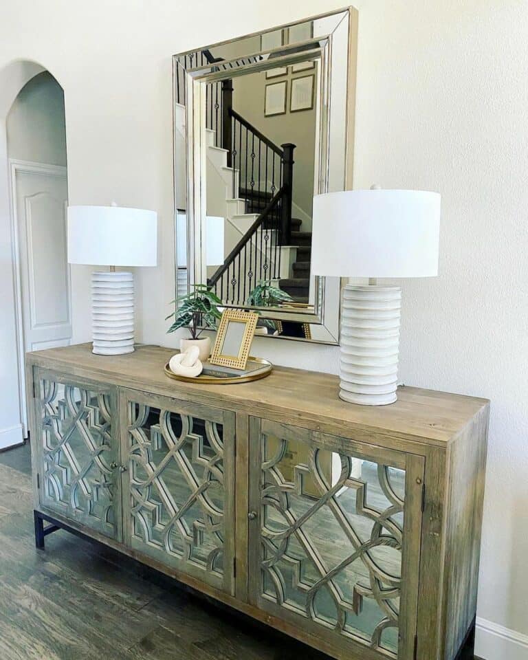 Mirrored Cabinet Doors With Intricate Designs