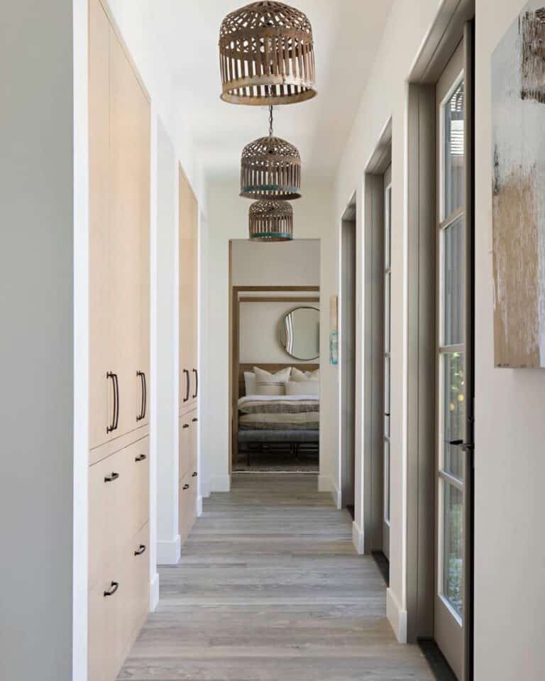Mix of Rustic and Modern Hallway Design