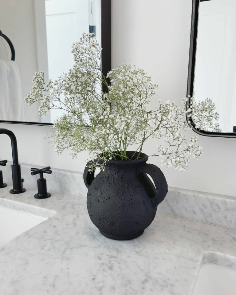 Modern Bathroom With Black Vase