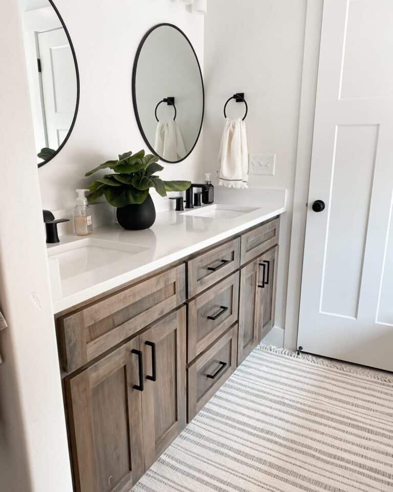 Modern Bathroom With Wooden Vanity