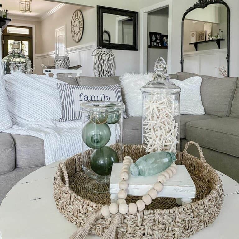 Modern Coastal Centerpiece for a Living Room
