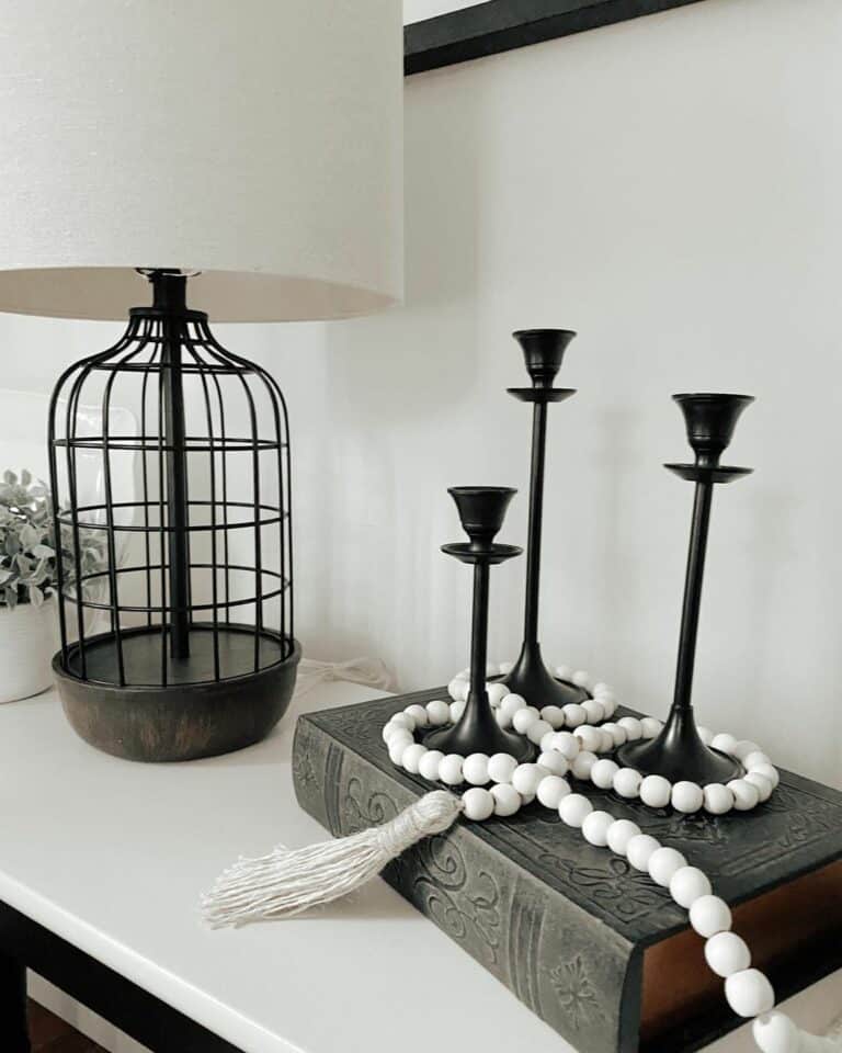 Modern Dining Room With Monochromatic Display