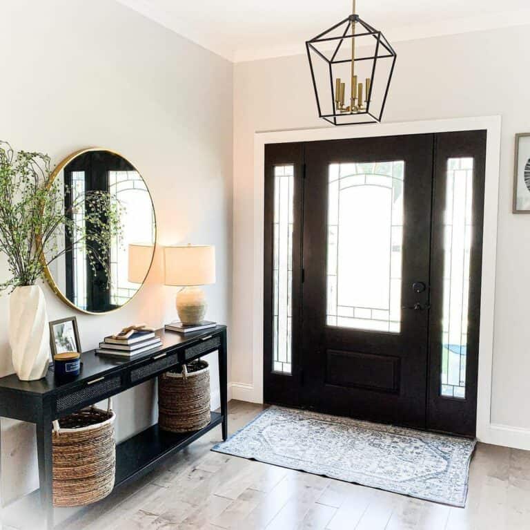 Modern Entryway With Black Foyer Table