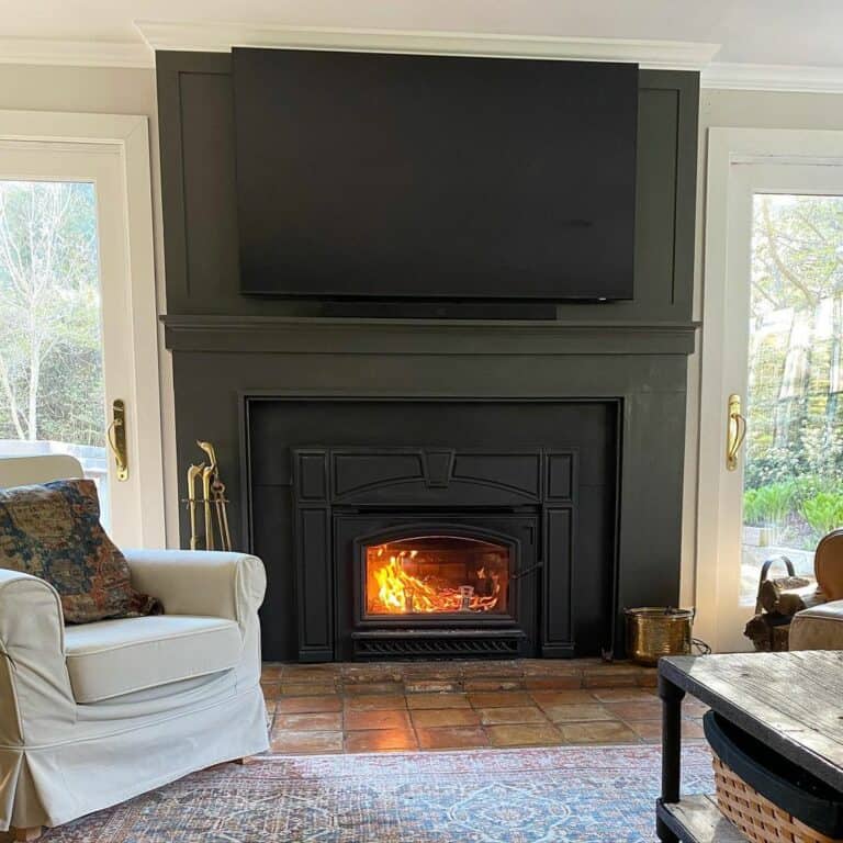 Modern Farmhouse Dark Gray Fireplace Ideas