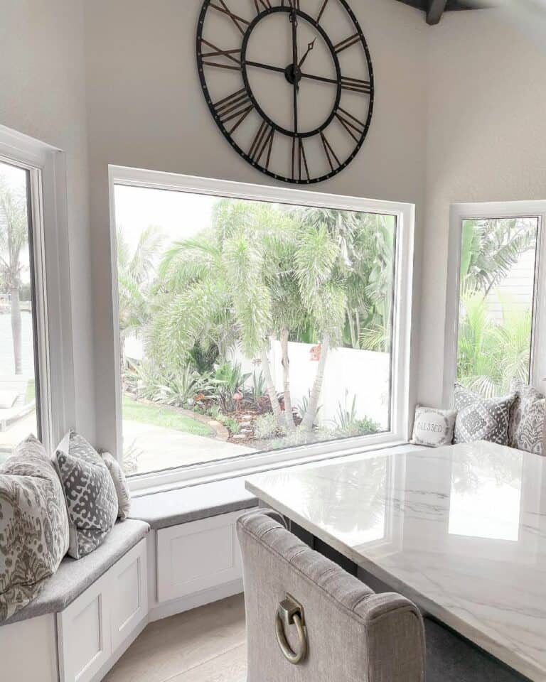 Modern Farmhouse Gray and White Window Seat