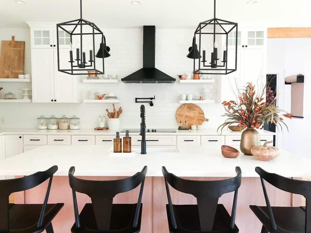 Modern Farmhouse Kitchen With Black Hardware